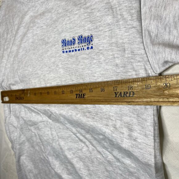 Vtg. Road Rage T-Shirt Mens Size M Biker Motorbike Motorcycles Campbell CA Gray - Picture 5 of 6